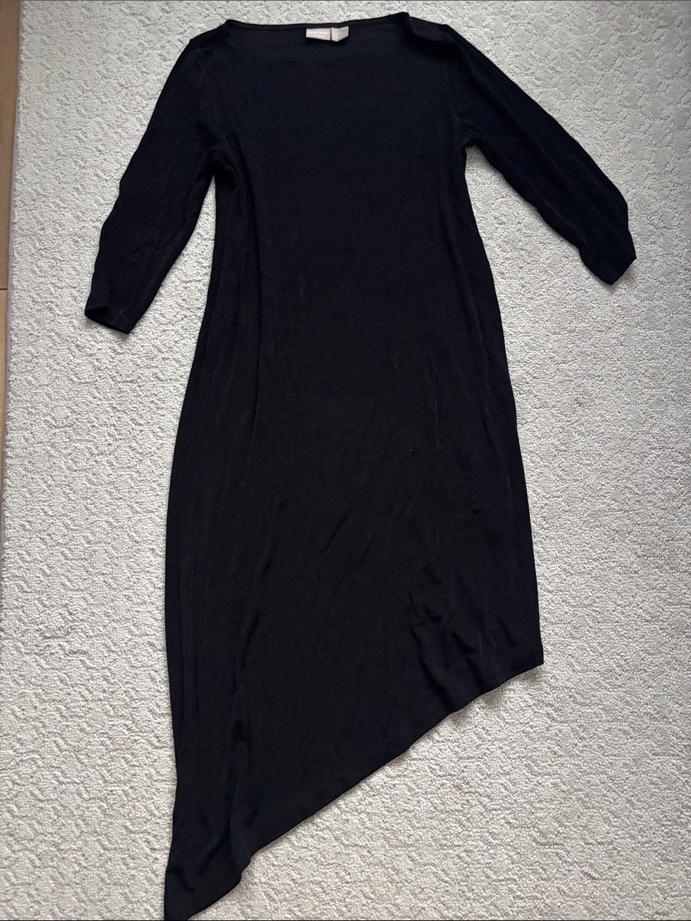 Chicos Travelers 0P (4/6P) petite Black Asymmetric Dress 3/4 Sleeves